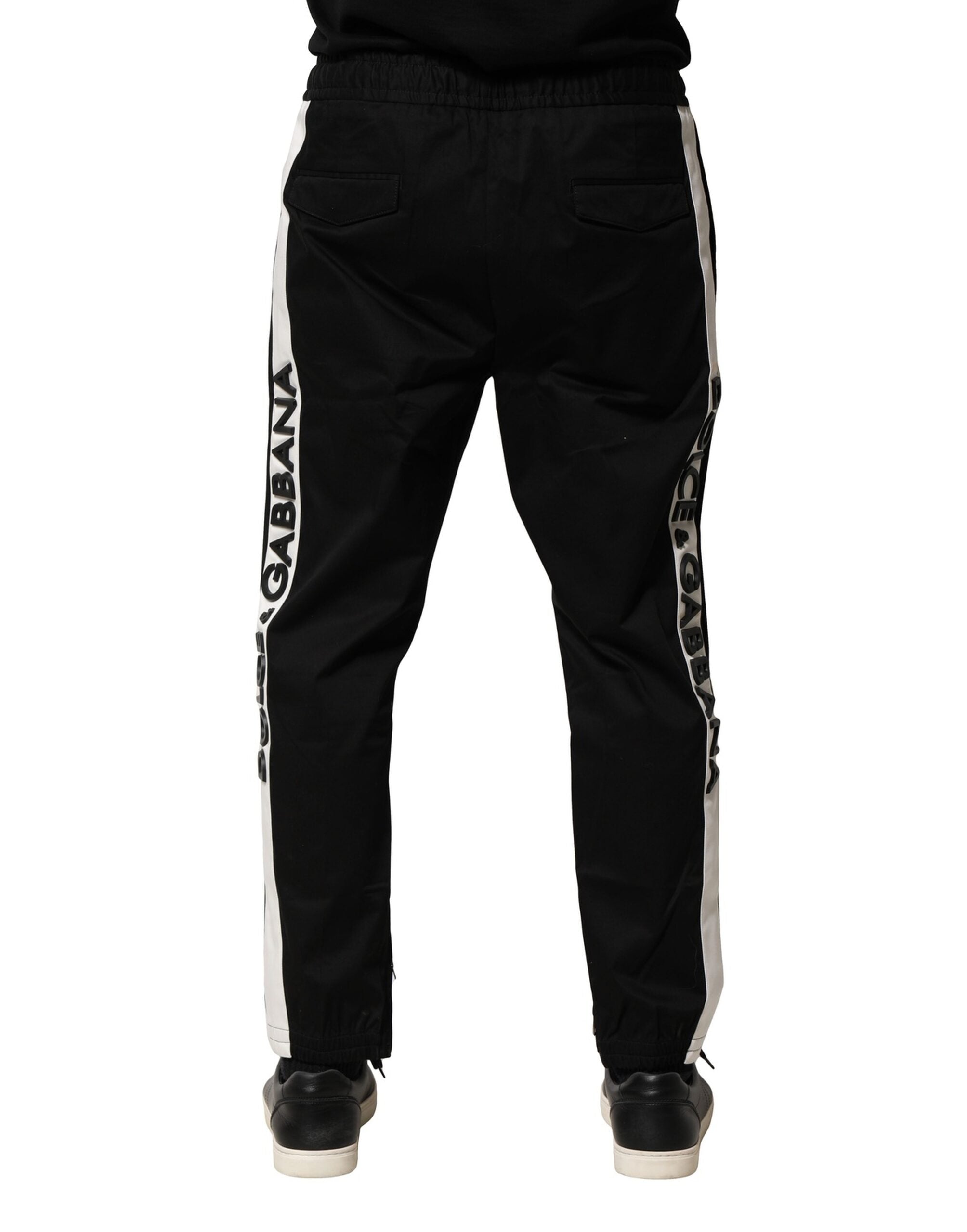 Dolce & Gabbana Black Cotton Mid Waist Jogger Pants -   -  Dolce & Gabbana.