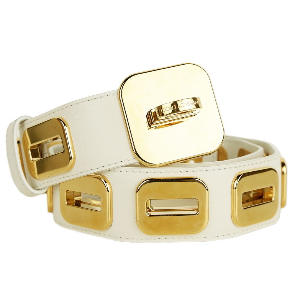 Dolce & Gabbana White Calfskin Women Belt -   -  Dolce & Gabbana.
