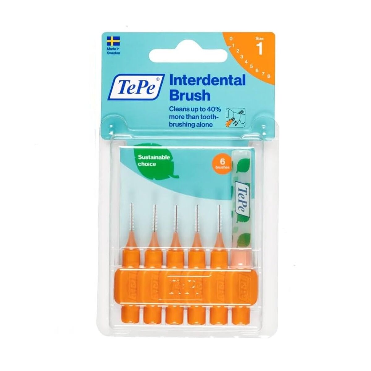 Interdental brushes Tepe   Orange 0,45 mm 6 Units -  Health and personal care, Oral care -  Tepe.