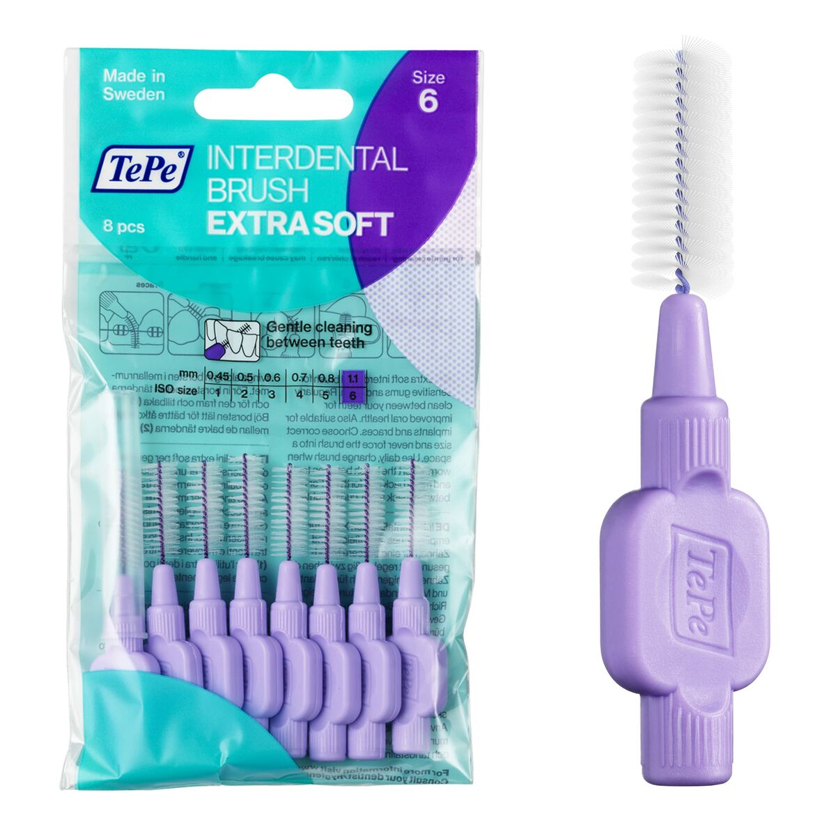 Interdental brushes Tepe Lilac Supersoft (8 Pieces) -  Health and personal care, Oral care -  Tepe.