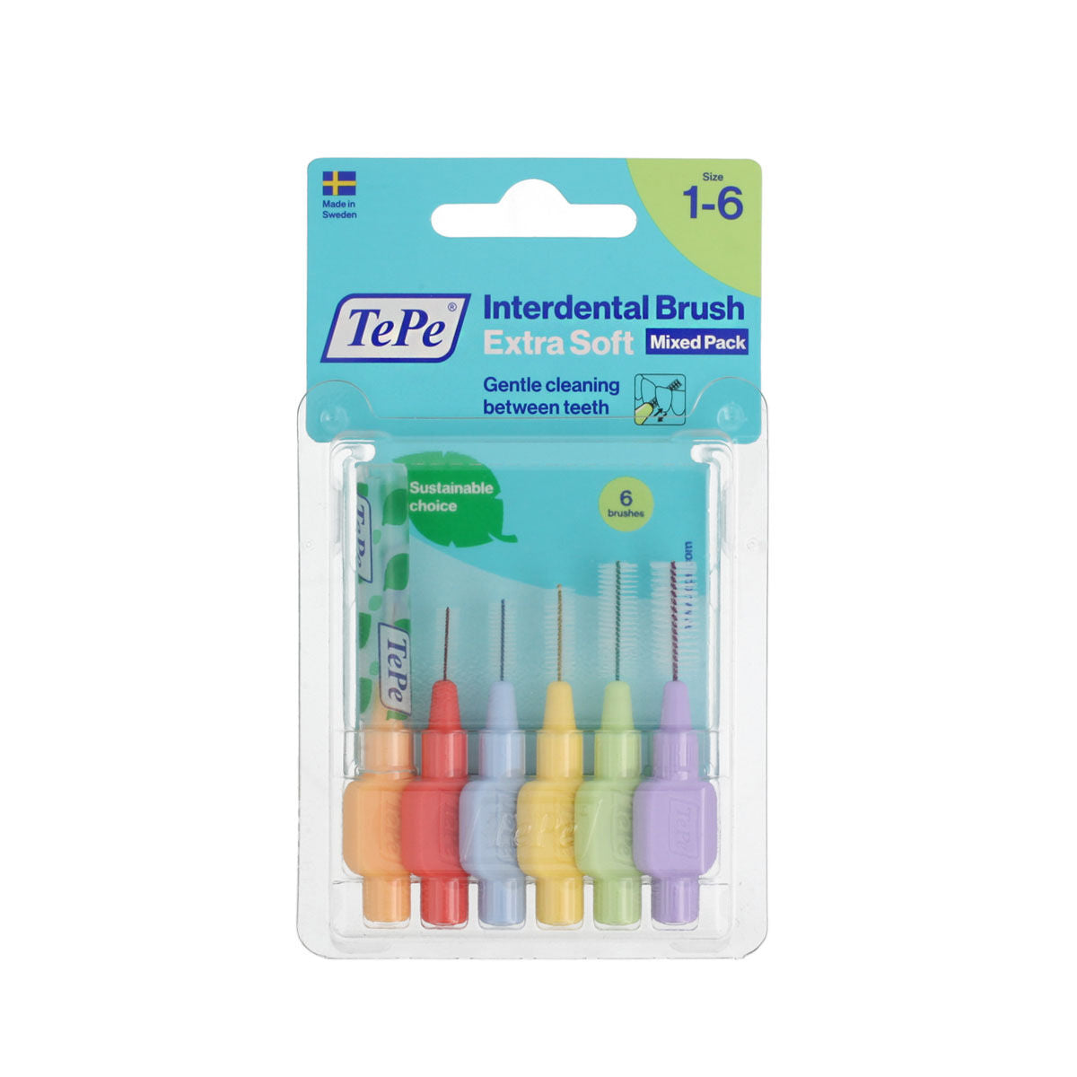 Interdental brushes Tepe Multicolour Supersoft (6 Pieces) -  Health and personal care, Oral care -  Tepe.