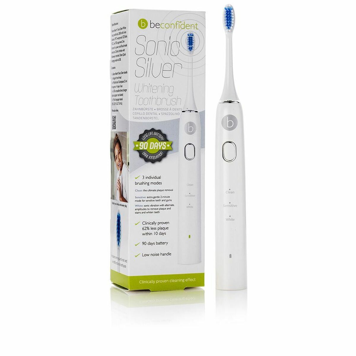 Electric Toothbrush Beconfident Sonic Silver -  Health and personal care, Oral care -  Beconfident.