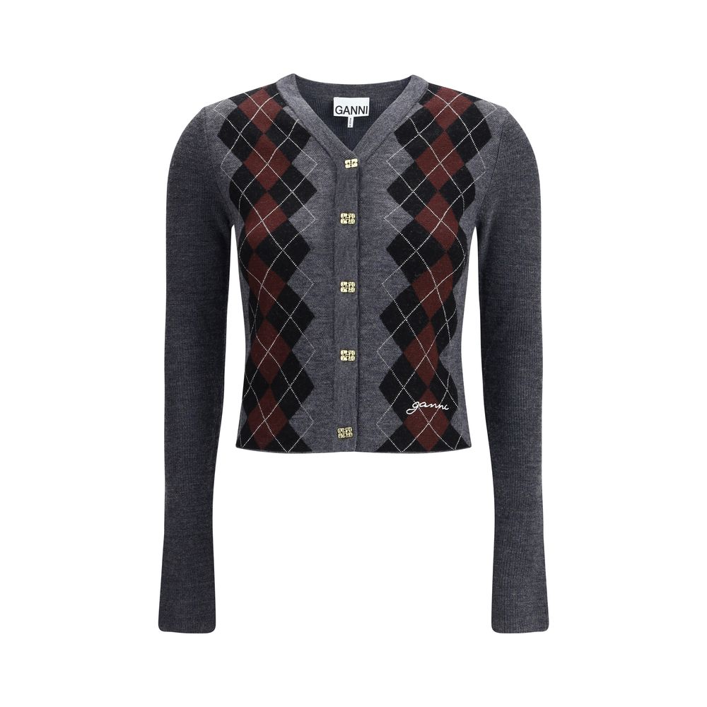 Ganni Check Cardigan -   -  Ganni.