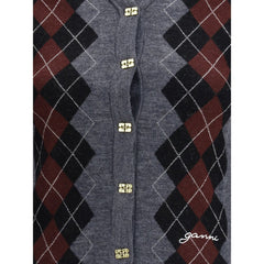 Ganni Check Cardigan -   -  Ganni.
