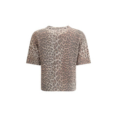 Ganni Leopard print short sleeve Sweater -   -  Ganni.