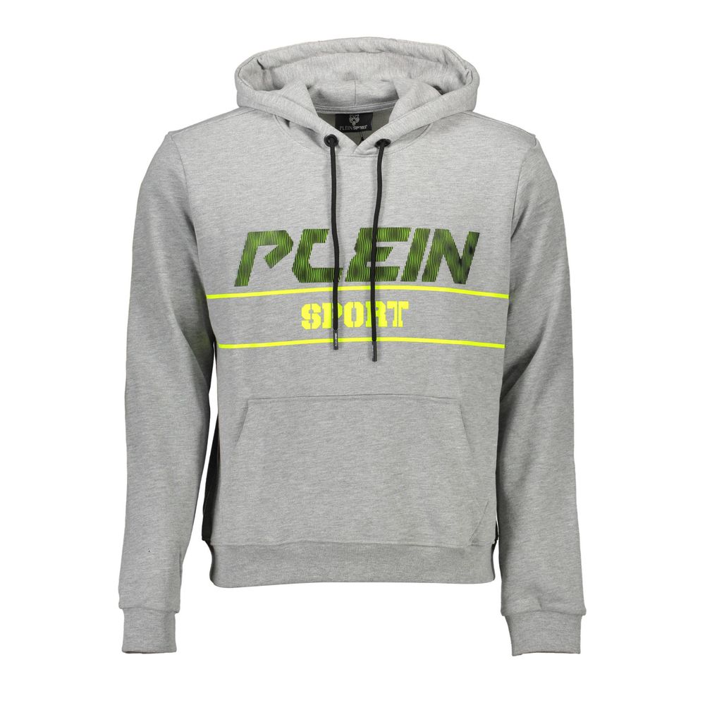 Plein Sport Gray Cotton Men Hooded Sweatshirt -   -  Plein Sport.