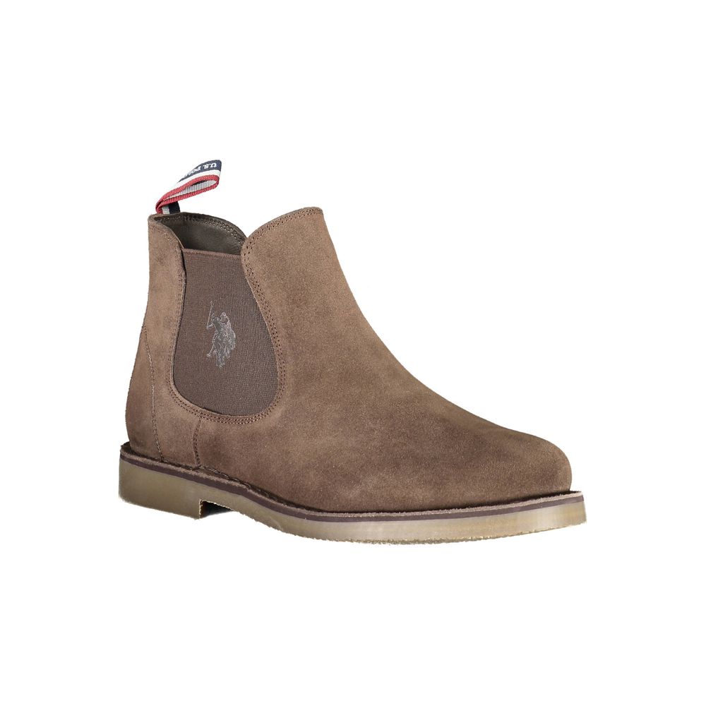 U.S. POLO ASSN. Brown Leather Men Boot -   -  U.S. POLO ASSN..