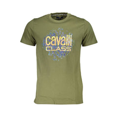 Cavalli Class Green Cotton T-Shirt -   -  Cavalli Class.