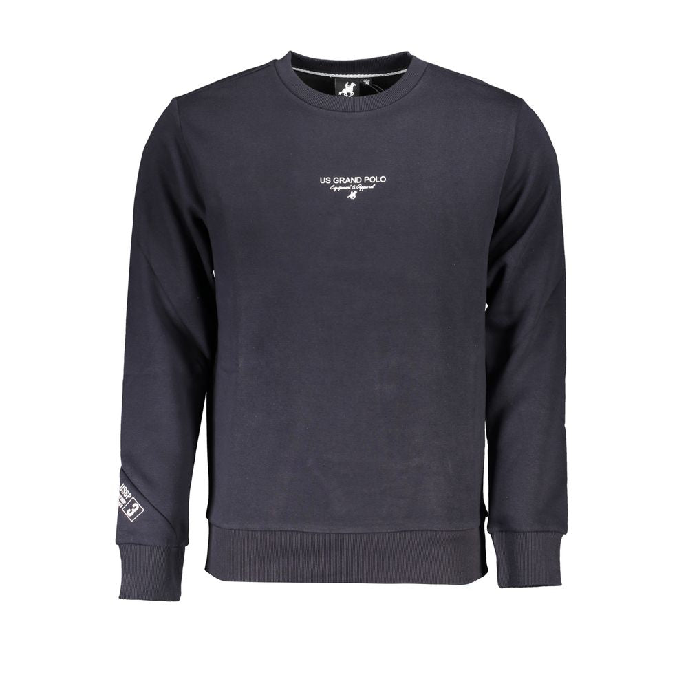 U.S. Grand Polo Elegant Fleece Crew Neck Sweatshirt in Blue -   -  U.S. Grand Polo.