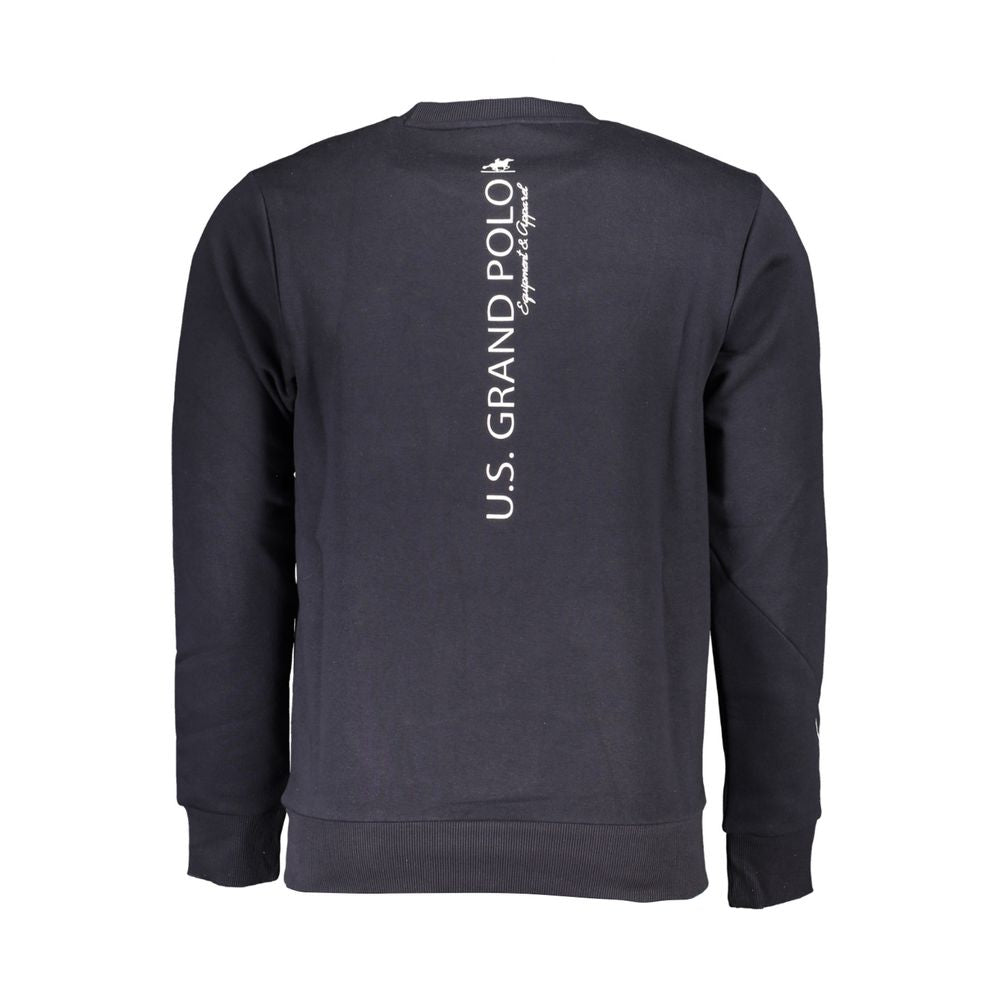 U.S. Grand Polo Elegant Fleece Crew Neck Sweatshirt in Blue -   -  U.S. Grand Polo.