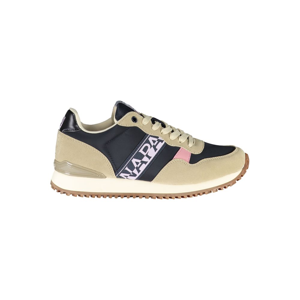 Napapijri Beige Lace-Up Sneakers with Contrasting Details -   -  Napapijri.