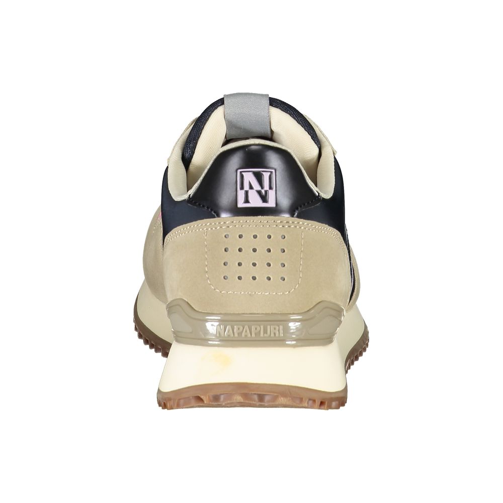 Napapijri Beige Lace-Up Sneakers with Contrasting Details -   -  Napapijri.