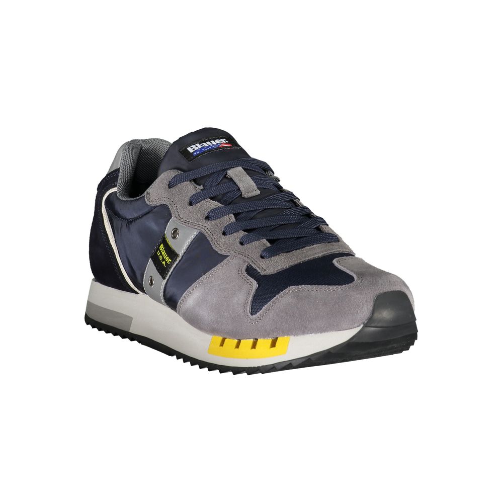 Blauer Elevate Your Step: Blue Contrast Lace-Up Sneakers -   -  Blauer.