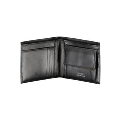 Guess Jeans Chic Black Leather Dual-Compartment Wallet -  Leather Wallet for Men -  Guess Jeans.