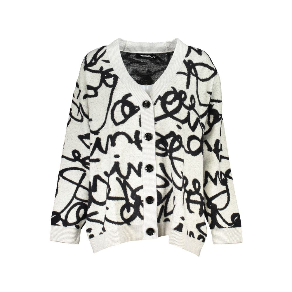 Desigual Chic Contrasting V-Neck Cardigan -   -  Desigual.