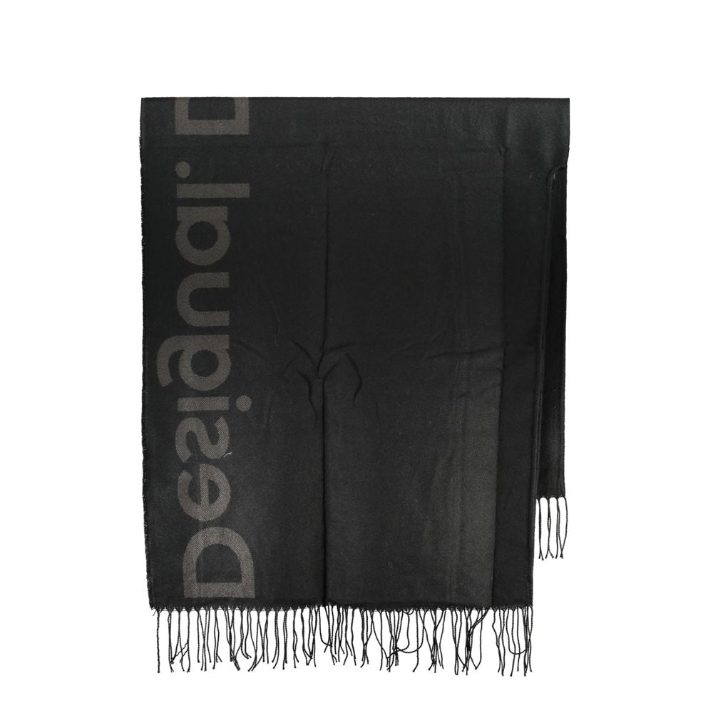 Desigual Chic Contrast Detail Poncho in Timeless Black -   -  Desigual.