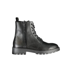 Calvin Klein Sleek Black Ankle Boots with Laces and Zip Detail -   -  Calvin Klein.