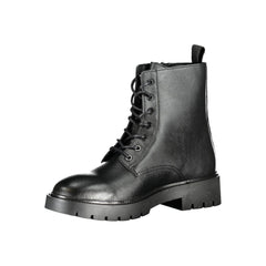 Calvin Klein Sleek Black Ankle Boots with Laces and Zip Detail -   -  Calvin Klein.