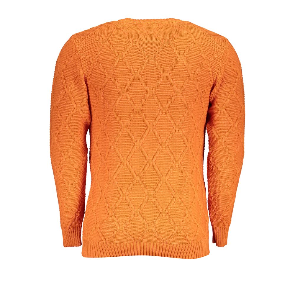 U.S. Grand Polo Orange Diamond Pattern Crew Neck Sweater -   -  U.S. Grand Polo.