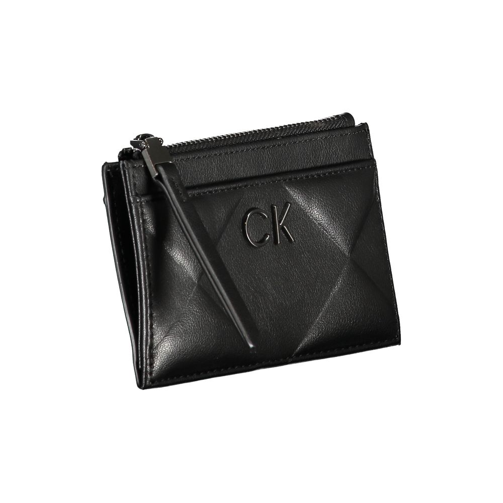 Calvin Klein Sleek Black Zip Wallet with Contrast Detailing -   -  Calvin Klein.