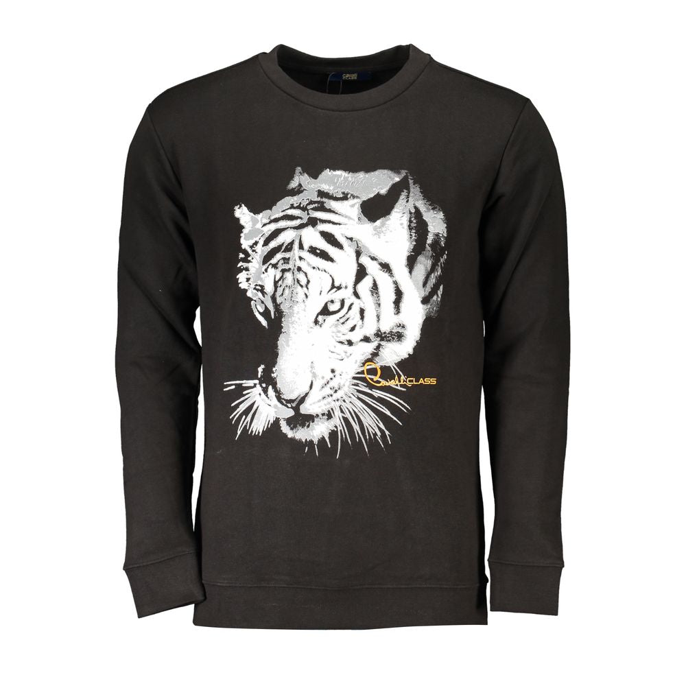 Cavalli Class Black Cotton Sweater -   -  Cavalli Class.