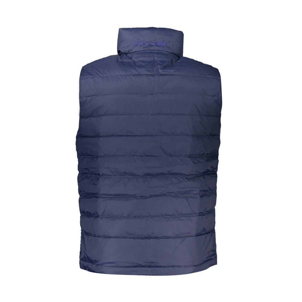 La Martina Sleek Sleeveless Embroidered Blue Jacket -   -  La Martina.