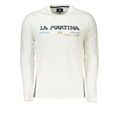 La Martina Chic Crew Neck Embroidered White Tee -   -  La Martina.