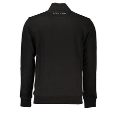 La Martina Sleek Black Cotton Zip Sweater -   -  La Martina.