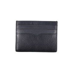 Tommy Hilfiger Sleek Blue Leather Card Holder with Contrast Details -  Leather Card Holder for Men -  Tommy Hilfiger.