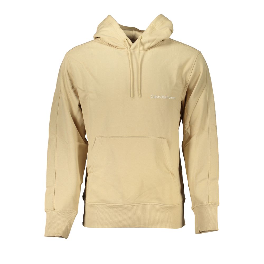 Calvin Klein Beige Brushed Cotton Hooded Sweatshirt -   -  Calvin Klein.