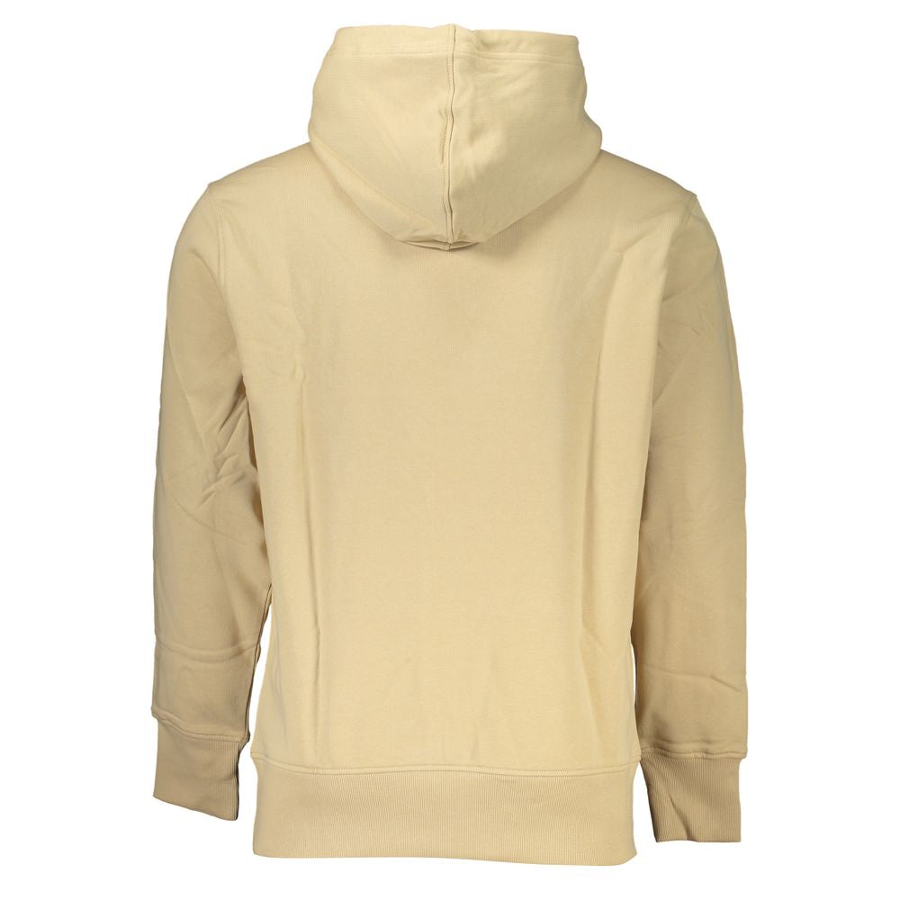 Calvin Klein Beige Brushed Cotton Hooded Sweatshirt -   -  Calvin Klein.