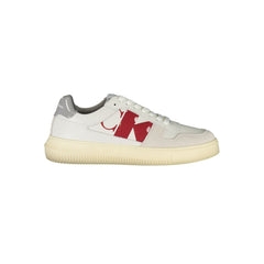 Calvin Klein Sleek White Lace-Up Sneakers with Contrast Details -   -  Calvin Klein.