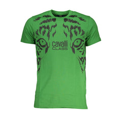 Cavalli Class Green Cotton T-Shirt -   -  Cavalli Class.