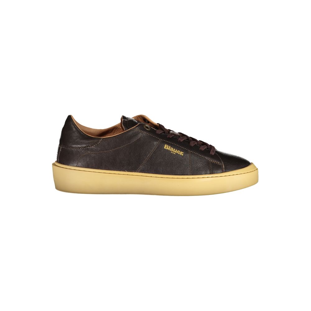Blauer Brown Leather Men Sneaker -   -  Blauer.