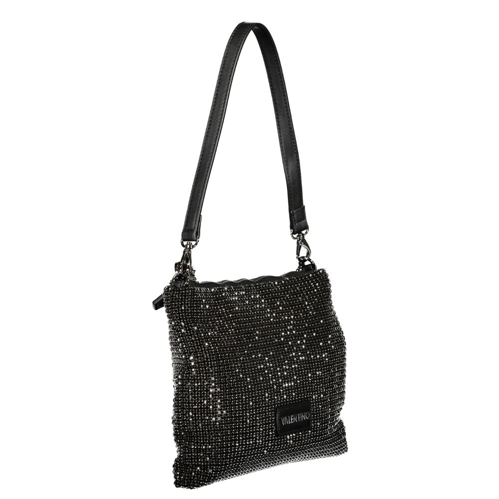 Mario Valentino Black Polyester Women Handbag with Rhinestone Details -   -  Mario Valentino.