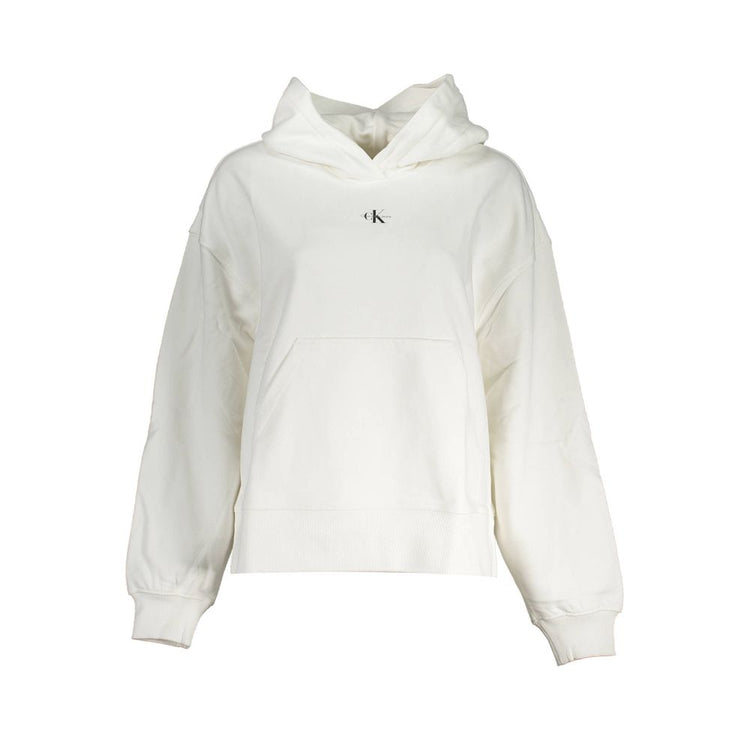Calvin Klein - Relaxed Brushed Cotton Pullover Hoodie - White Calvin Klein