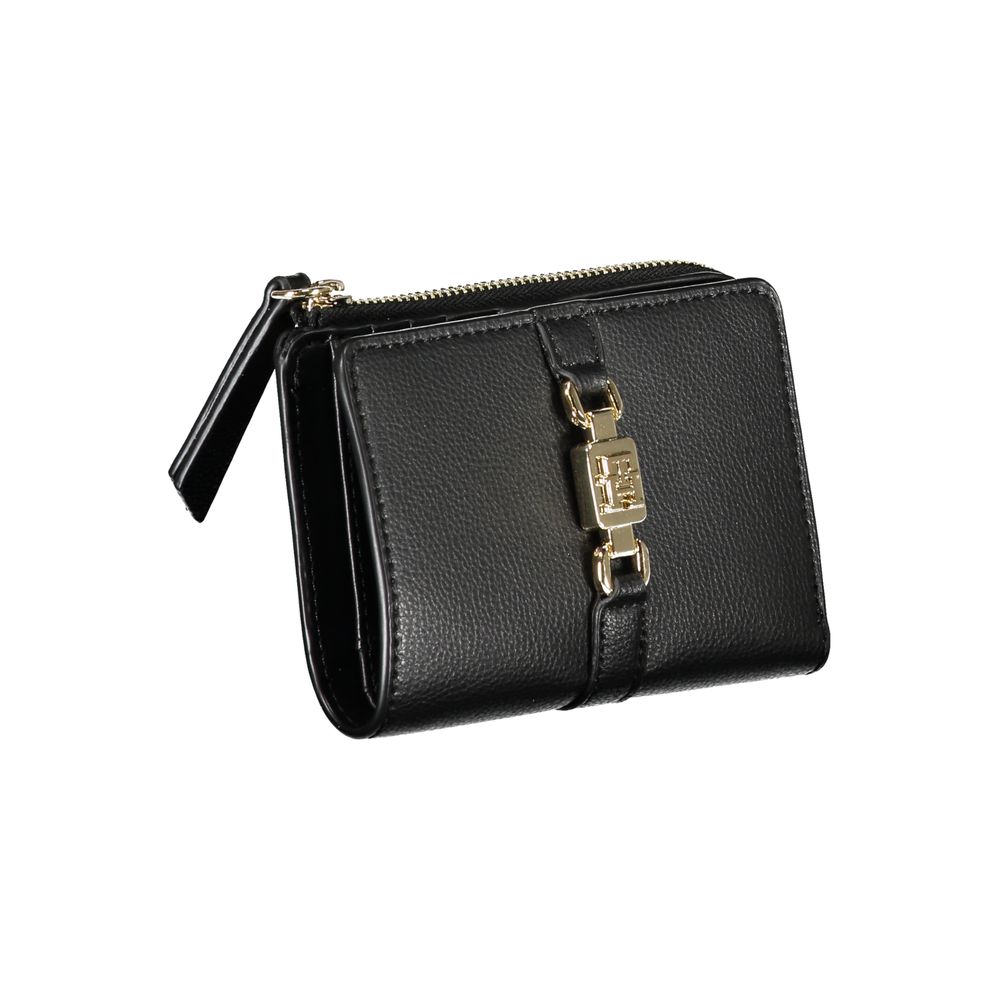 Tommy Hilfiger Sleek Black Zip Wallet with Coin Purse -   -  Tommy Hilfiger.