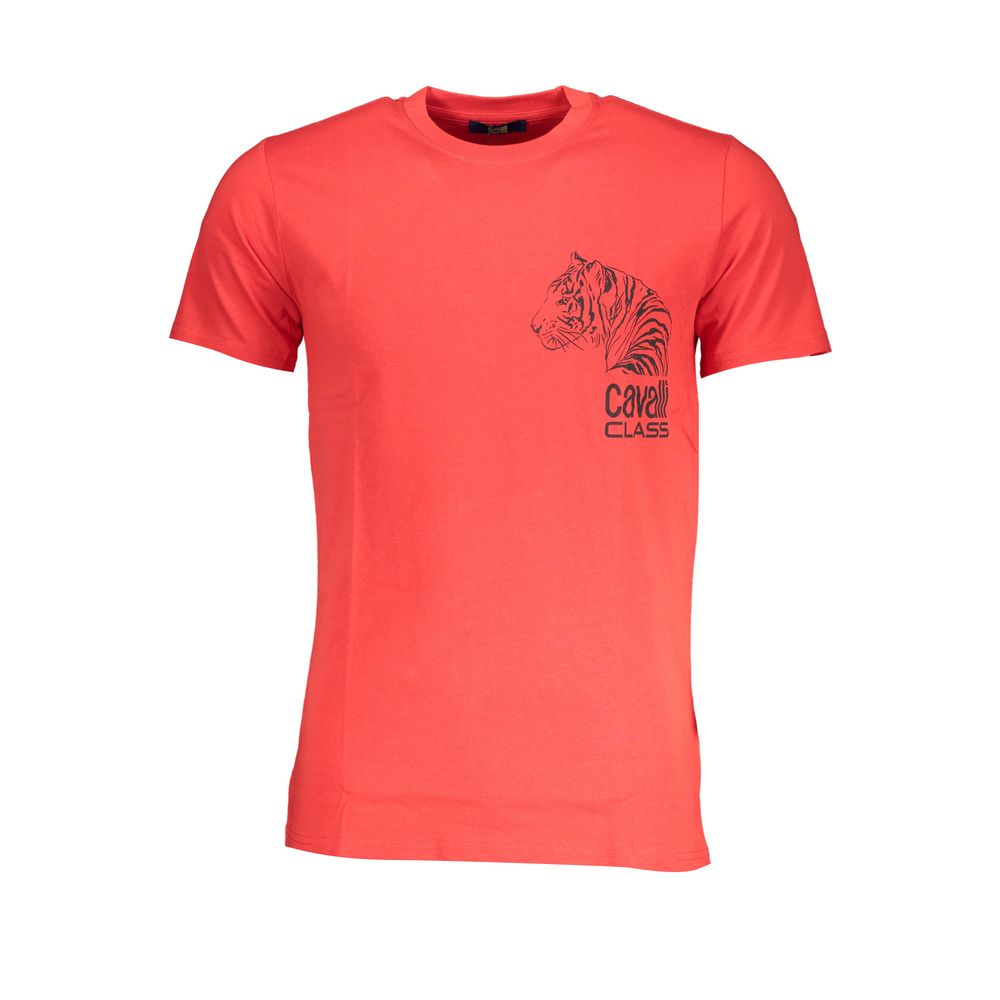 Cavalli Class Red Cotton T-Shirt -   -  Cavalli Class.