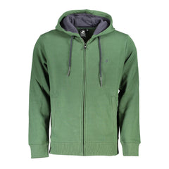 U.S. Grand Polo Chic Green Hooded Sweatshirt with Elegant Embroidery -   -  U.S. Grand Polo.