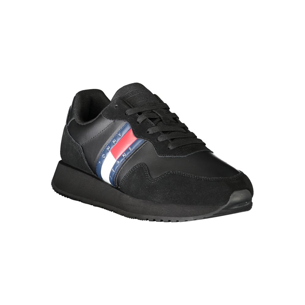 Tommy Hilfiger Black Leather Men Sneaker -   -  Tommy Hilfiger.