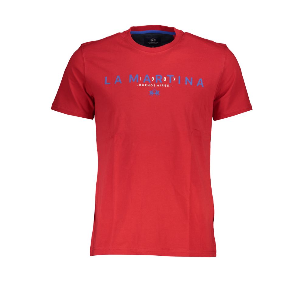 La Martina Elegant Pink Crew Neck Cotton Tee -   -  La Martina.