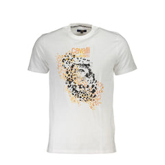 Cavalli Class White Cotton T-Shirt -   -  Cavalli Class.