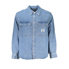 Calvin Klein Light Blue Cotton Men Shirt -   -  Calvin Klein.