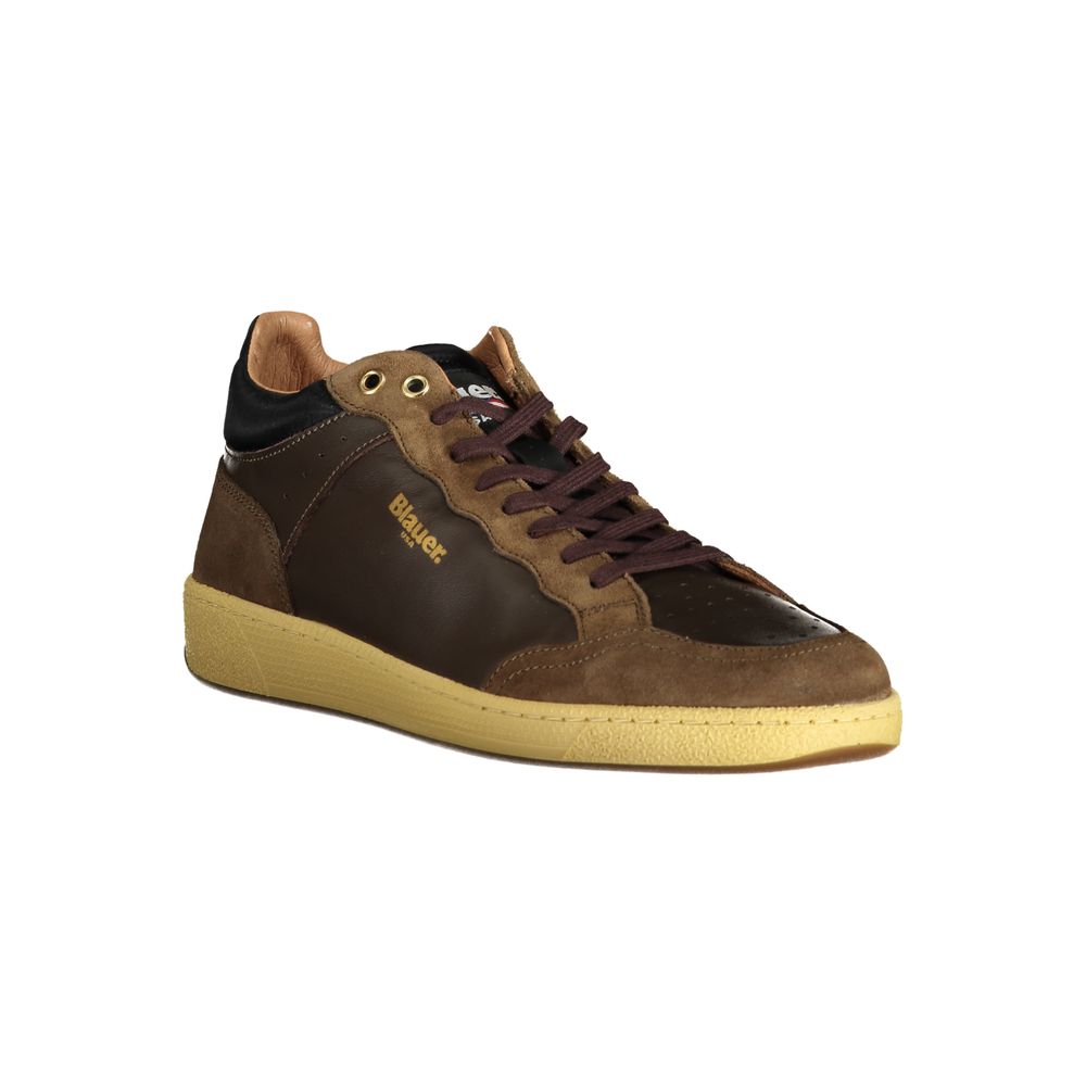 Blauer Brown Leather Men Sneaker -   -  Blauer.