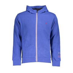 U.S. Grand Polo Chic Blue Hooded Fleece Sweatshirt with Embroidery -   -  U.S. Grand Polo.