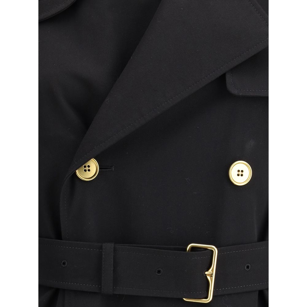 Burberry Castleford long Trench Coat with Check collar -   -  Burberry.