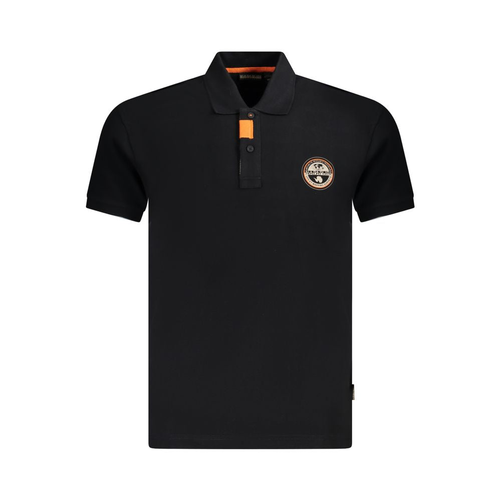 Napapijri Black Cotton Men Polo Shirt -   -  Napapijri.