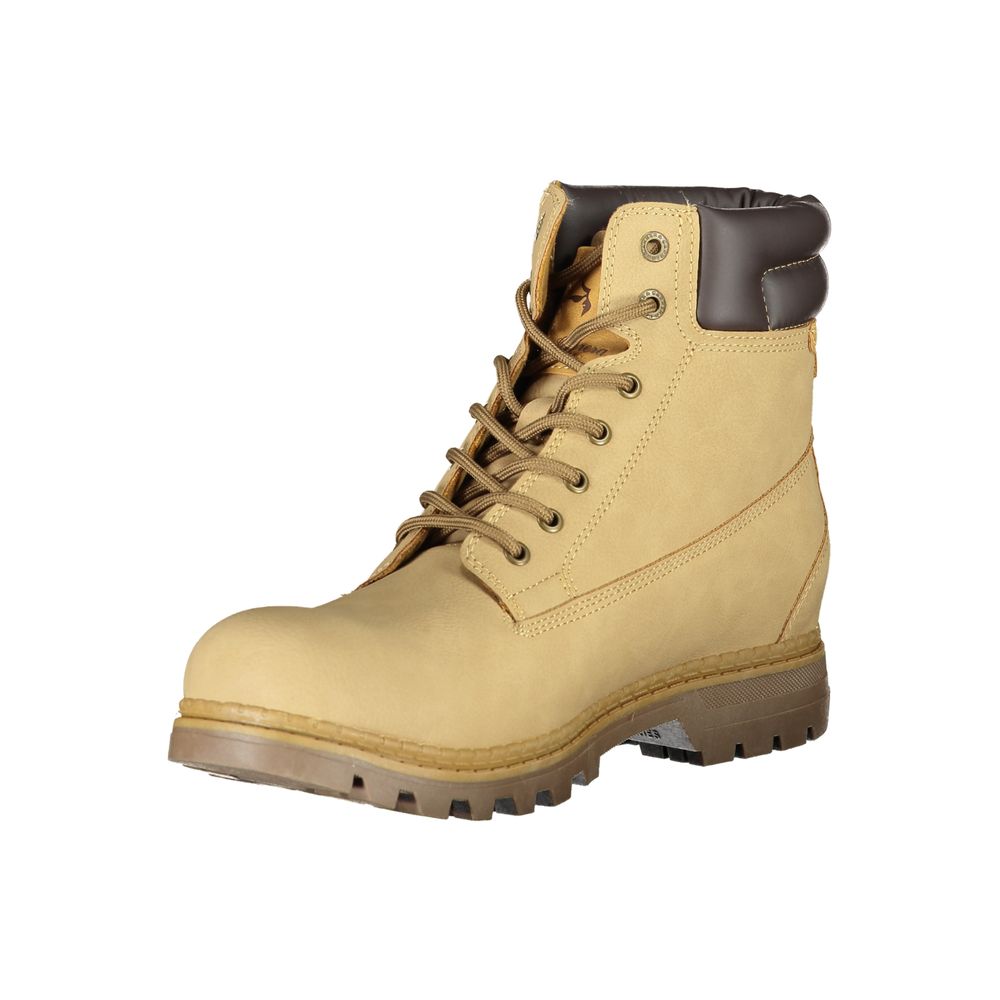 Carrera Dapper Beige Lace-Up Boots with Contrast Detailing -   -  Carrera.