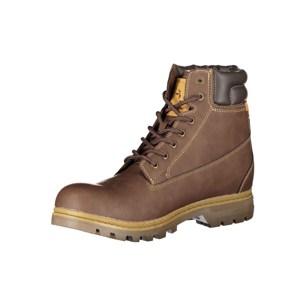 Carrera Elegant Brown Lace-Up Boots with Contrast Detail -   -  Carrera.