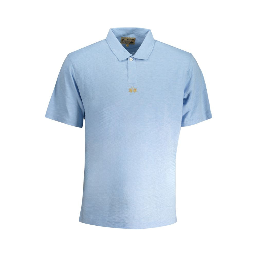 La Martina Light Blue Cotton Men Polo Shirt -   -  La Martina.